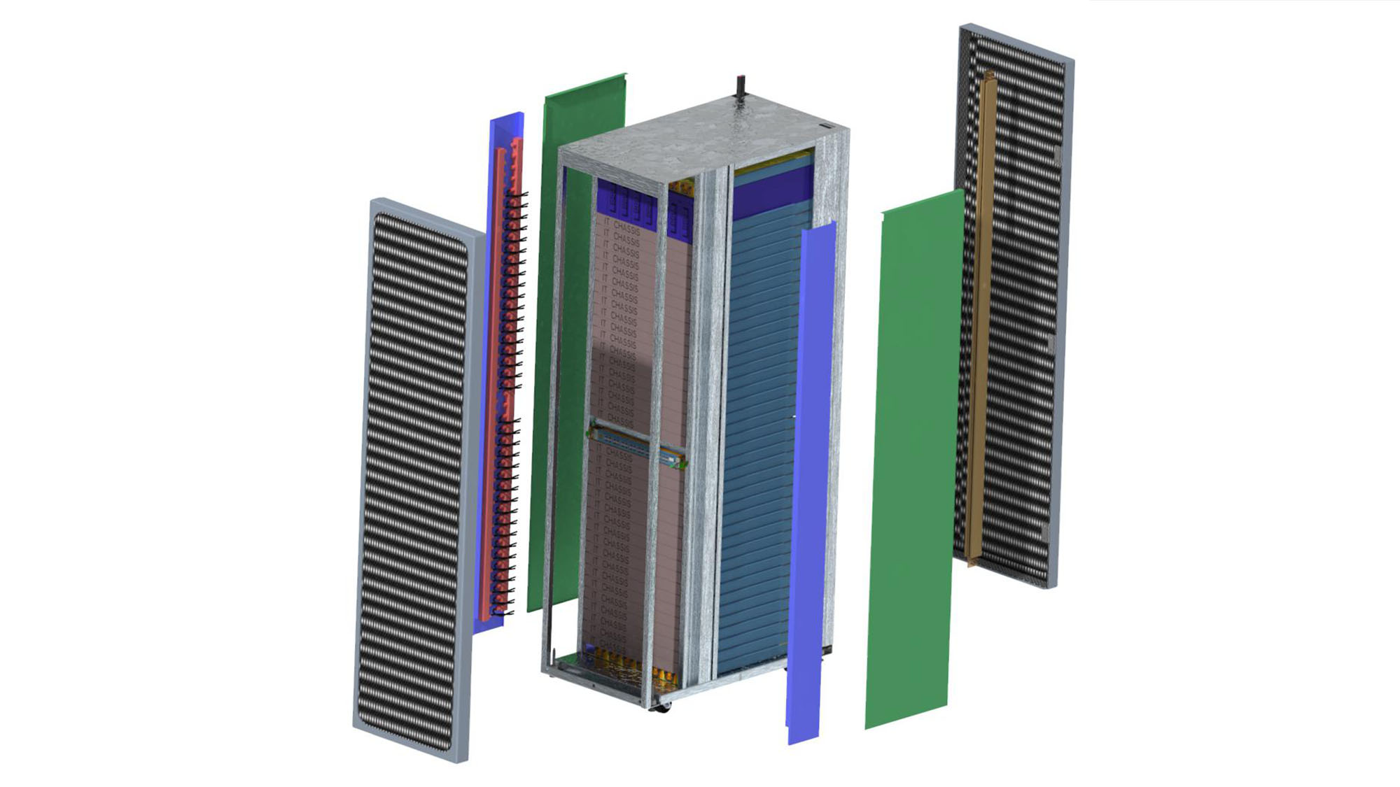 Exploded view of the next generation of Open Rack.