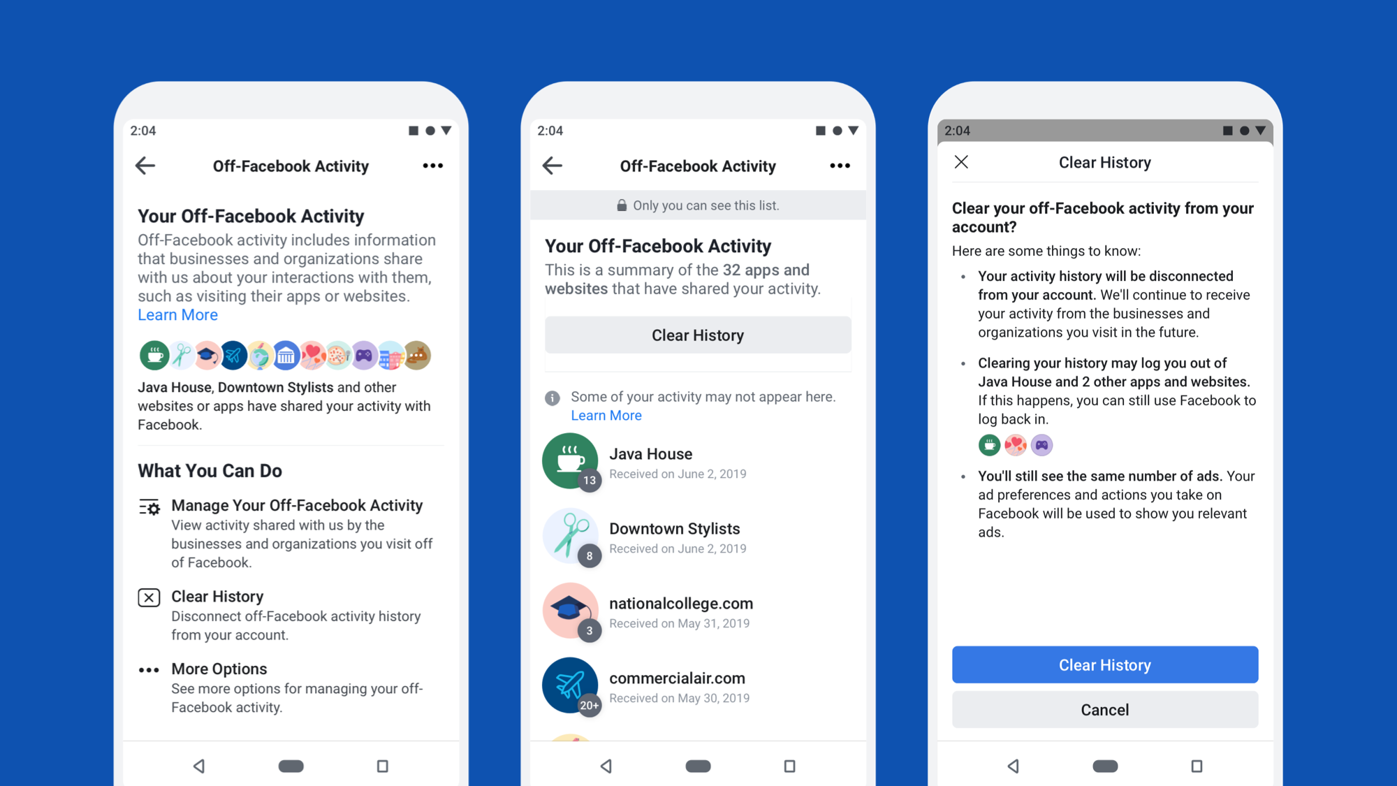 Redesigning our systems to provide more control over Off-Facebook Activity - Facebook Clear History