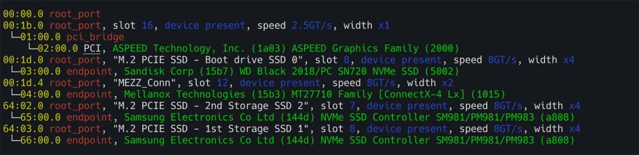 pcicrawler output code
