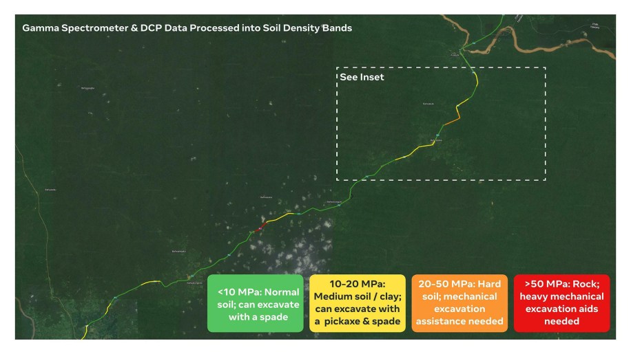 Estimated soil density shown in bands.