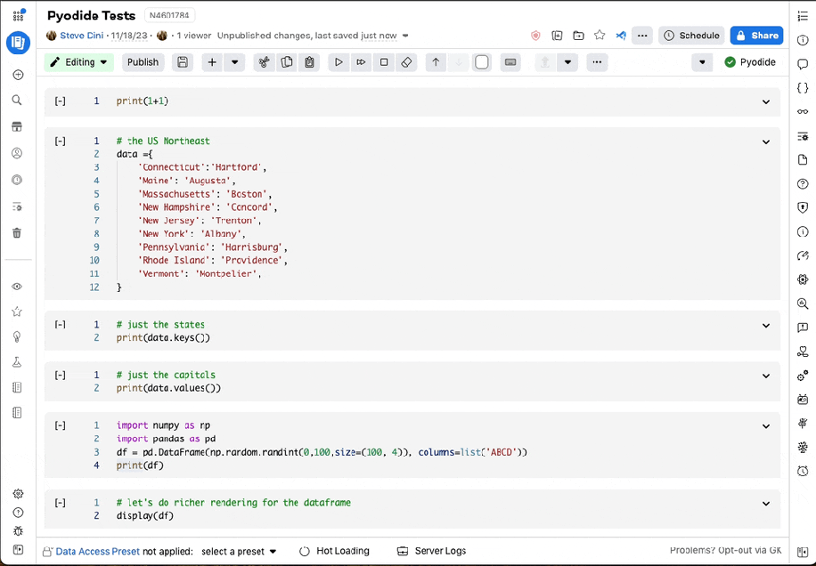 Serverless Jupyter notebooks
