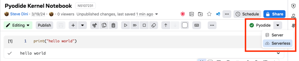 Serverless Jupyter notebooks
