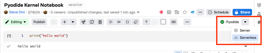 Serverless Jupyter notebooks